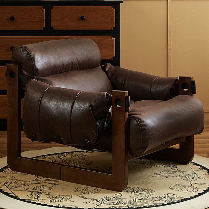 Espresso Arm Chair in a modern living room