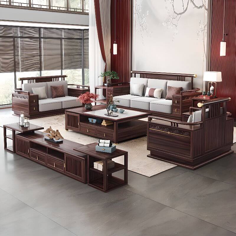 ミニマリストアイボリーソファカウチ/シングルソファ、ソリッドカラー、3人用/2人用/1人用 サブ画像