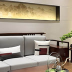 Elegant Minimalist Ivory Sofa with Decorative Pillows