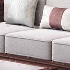 3-Person Minimalist Ivory Sofa in Open Space