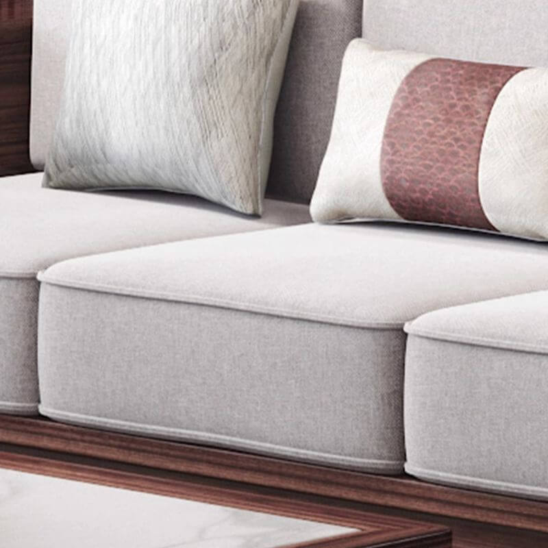 3-Person Minimalist Ivory Sofa in Open Space