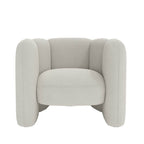 Solid color arms on barrel chair