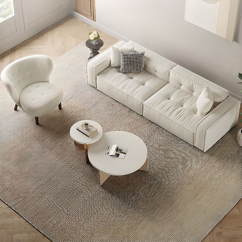 Minimalist Off-White Loveseat front view メイン画像