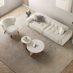 Minimalist Off-White Loveseat front view