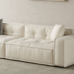 Loveseat with soft fabric upholstery