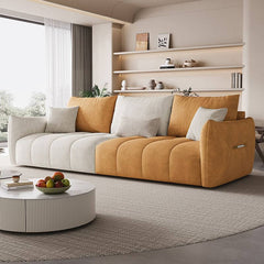 Minimalist Pine Floor Sofa in Off-White