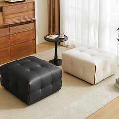 Modern Faux Leather Pouf