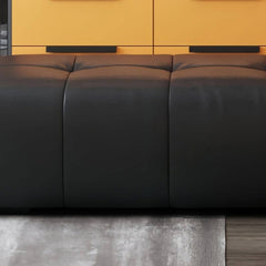 Contemporary upholstered ottoman for various interiors