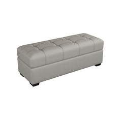 Genuine Leather Ottoman with Locker Storage