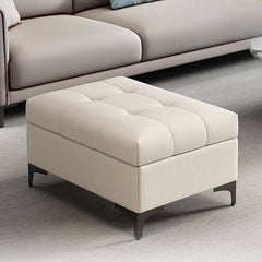 Chic and functional faux leather ottoman