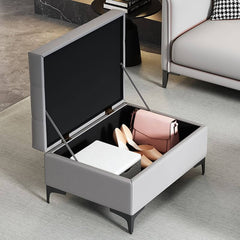 Modern storage ottoman with button-tufted design