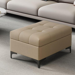 Solid color ottoman with ample storage space