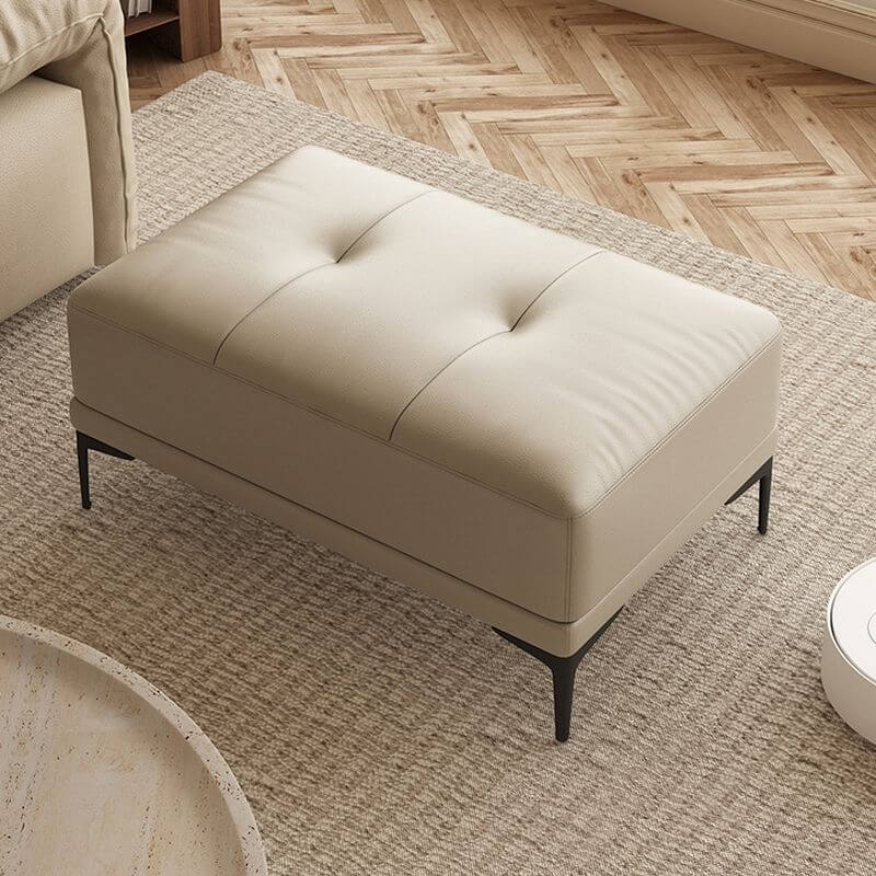 Minimalist standard ottoman in black Image principale du produit
