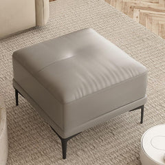 Square ottoman with faux leather upholstery