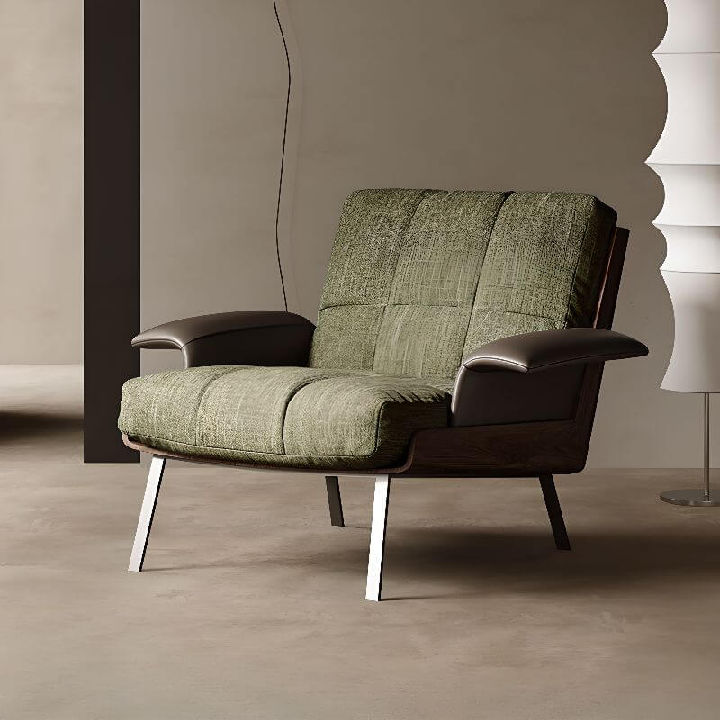 Minimalist Sage Arm Chair front view