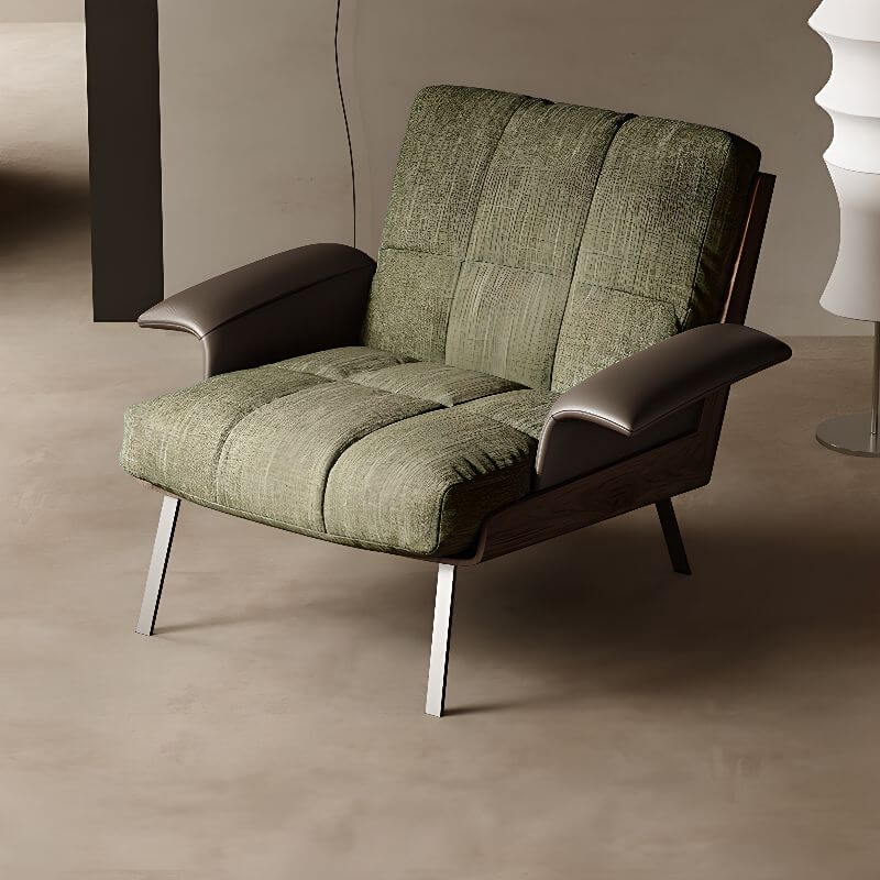 Minimalist Sage Arm Chair cushion detail