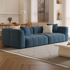 Dove grey minimalist sofa in living room