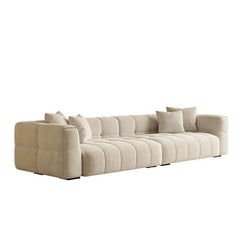 Cozy living room setup with minimalist couch