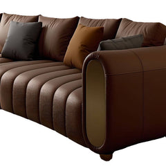 Minimalist Sepia Sofa with decorative pillows