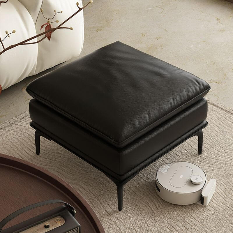 Upholstered Stool with Solid Color Pattern