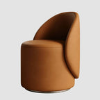 Upholstered accent stool in apricot color