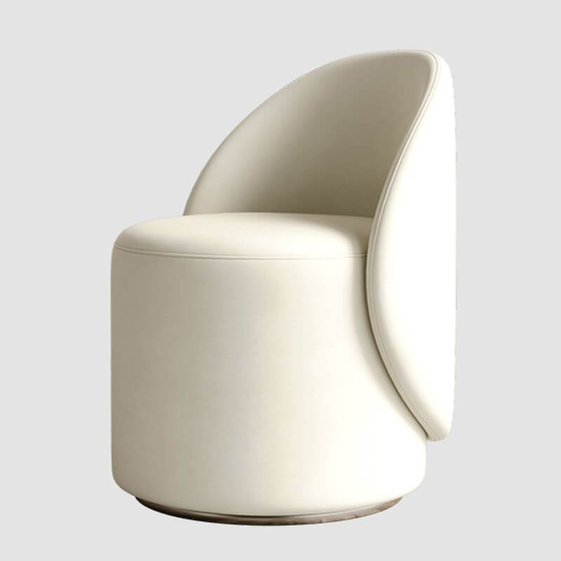 Solid color accent stool featuring a 360-degree rotating base