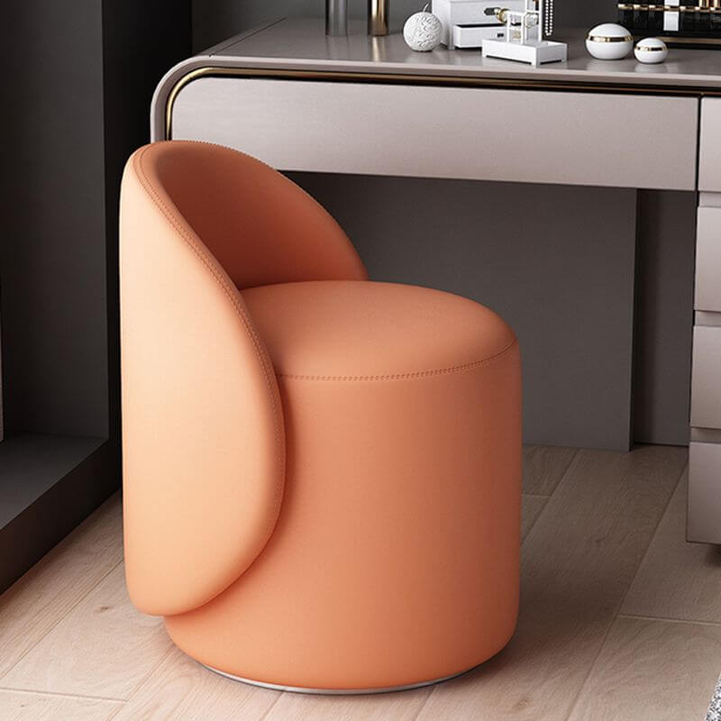 Brown accent stool with rotating base