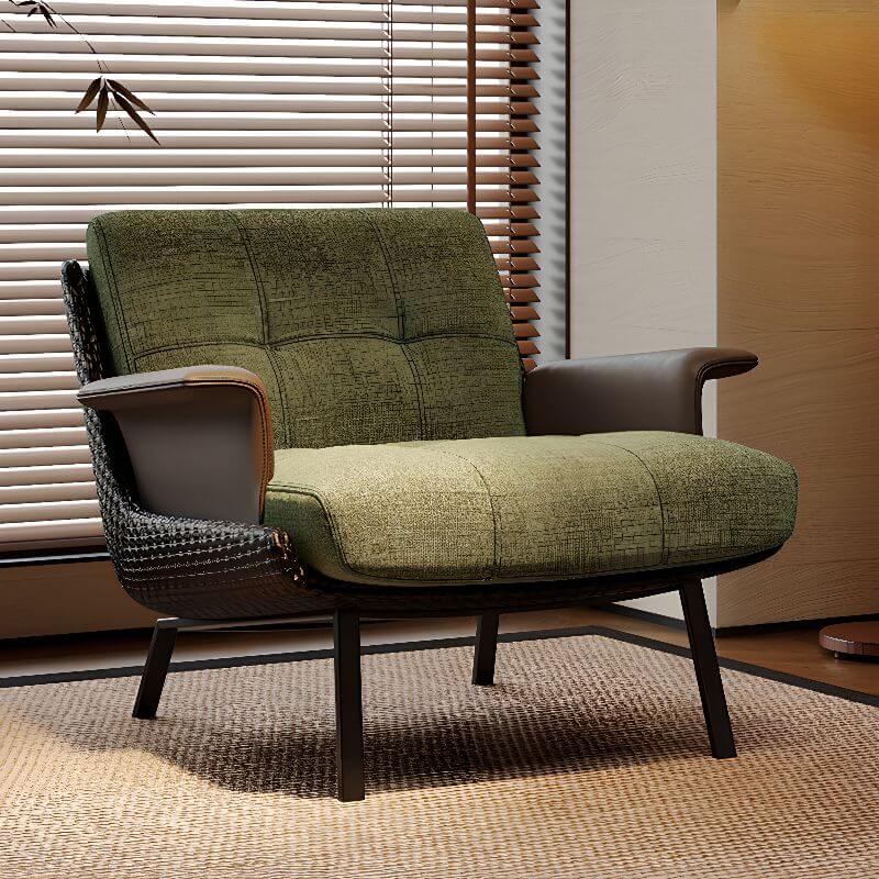 Minimalist Solid Color Arm Chair in Midnight Black Main image