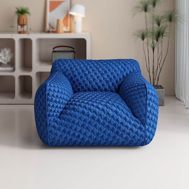 Arm chair with untufted finish