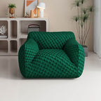 Comfortable seating with solid color arm chair