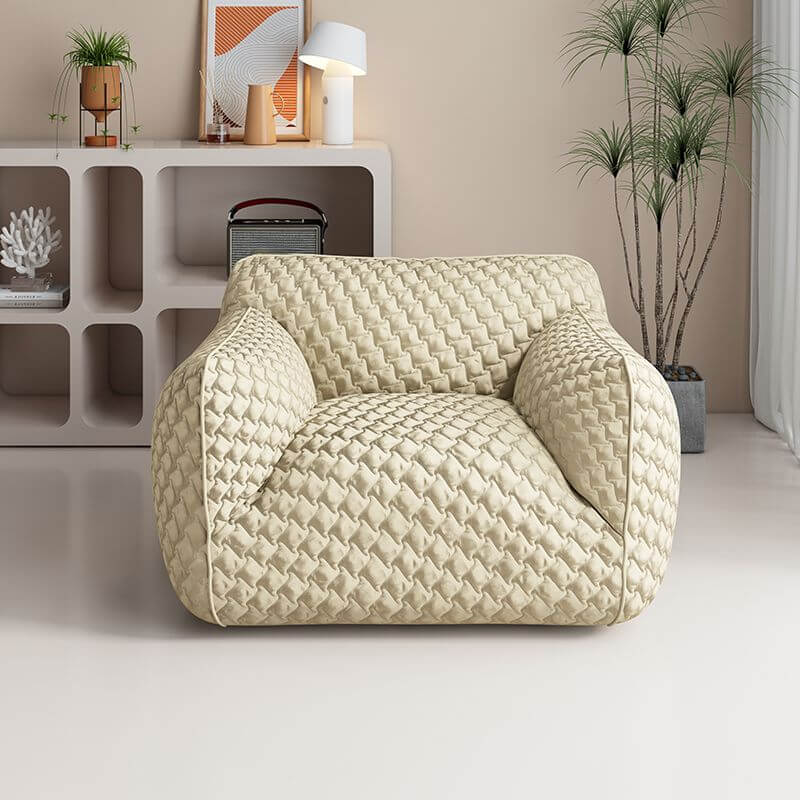 Minimalist solid color arm chair in light gray