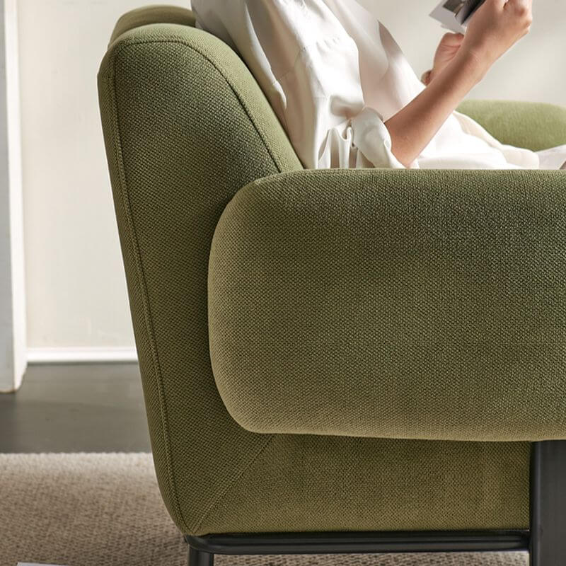 Minimalist Solid Color Arm Chair with Ivory Cushion
