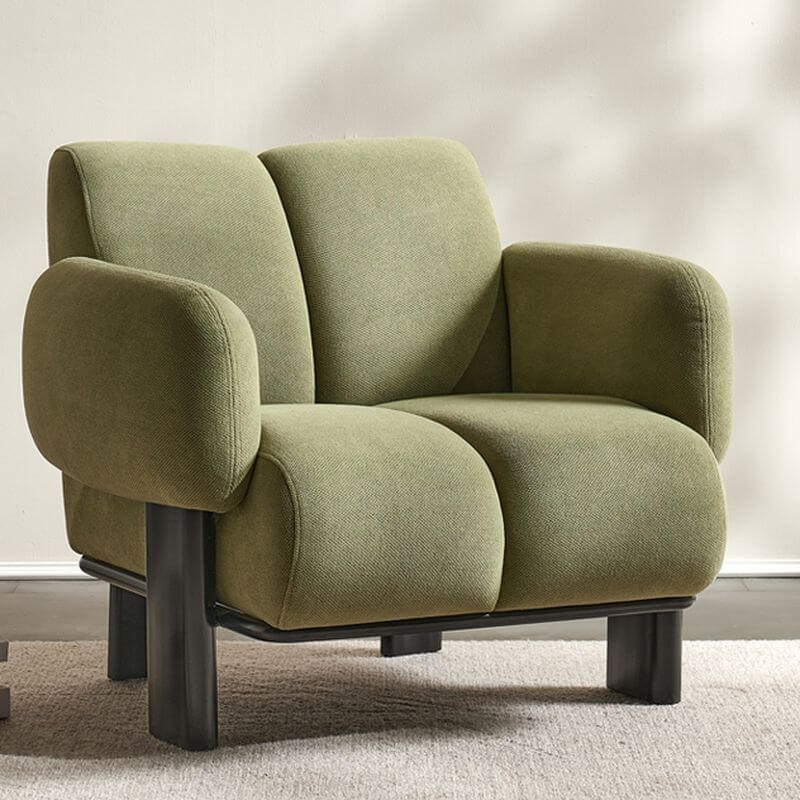 Minimalist Arm Chair with Apricot Color Accent