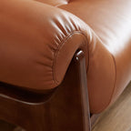 Elegant cocoa chair without tufting