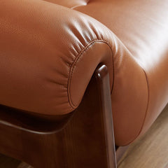Elegant cocoa chair without tufting