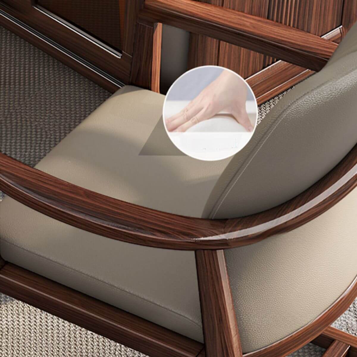 Fixed armrests of the chair