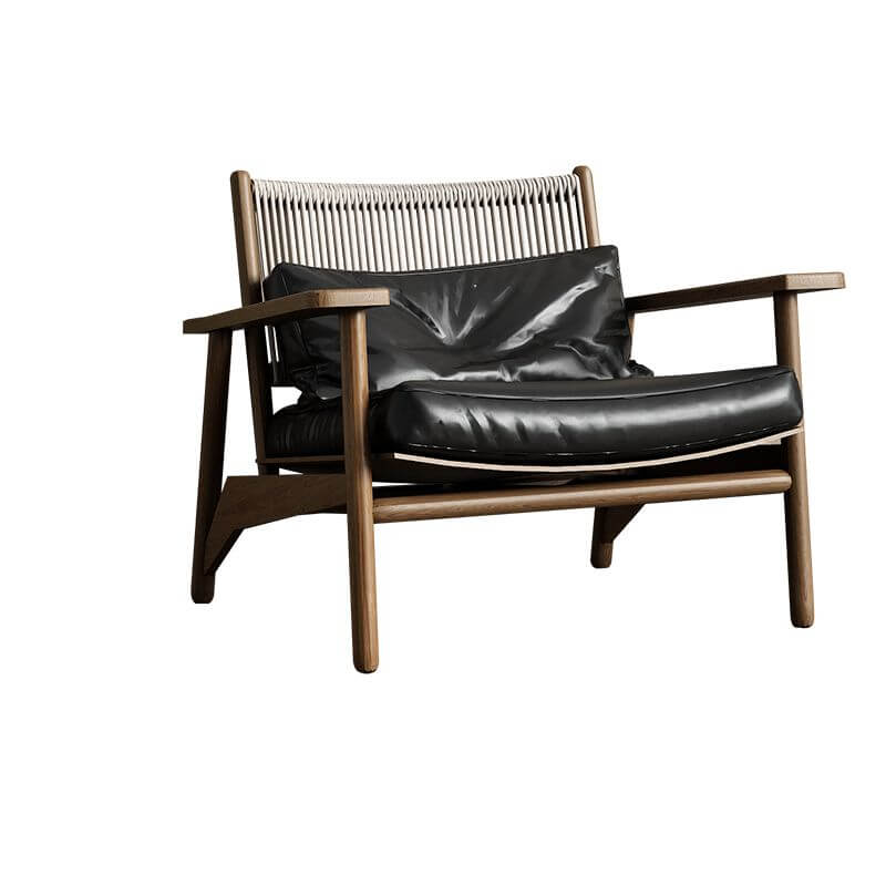 Minimalist Arm Chair in Midnight Black