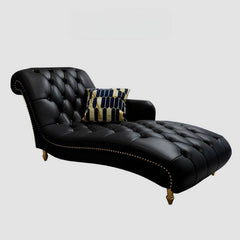 Elegant chaise with tuxedo arm design