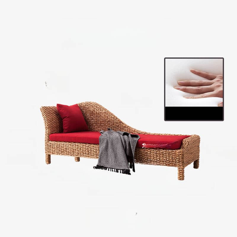 Minimalist Solid Color Chaise Bench with Flared Arm Main image