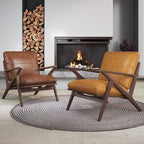 Elegant sepia upholstered arm chair