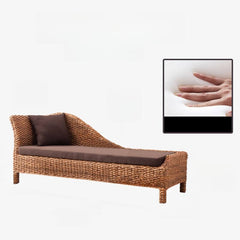 Cushioned chaise bench in solid color