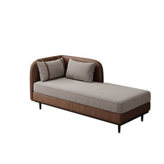 Comfortable cushioned chaise with wood frame