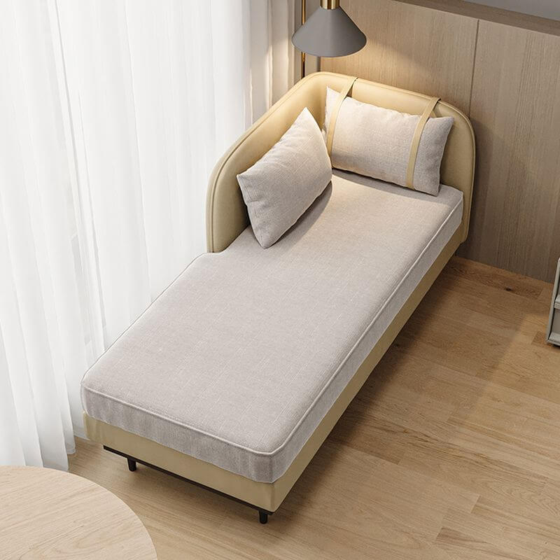 Modern solid color chaise bench with pillows