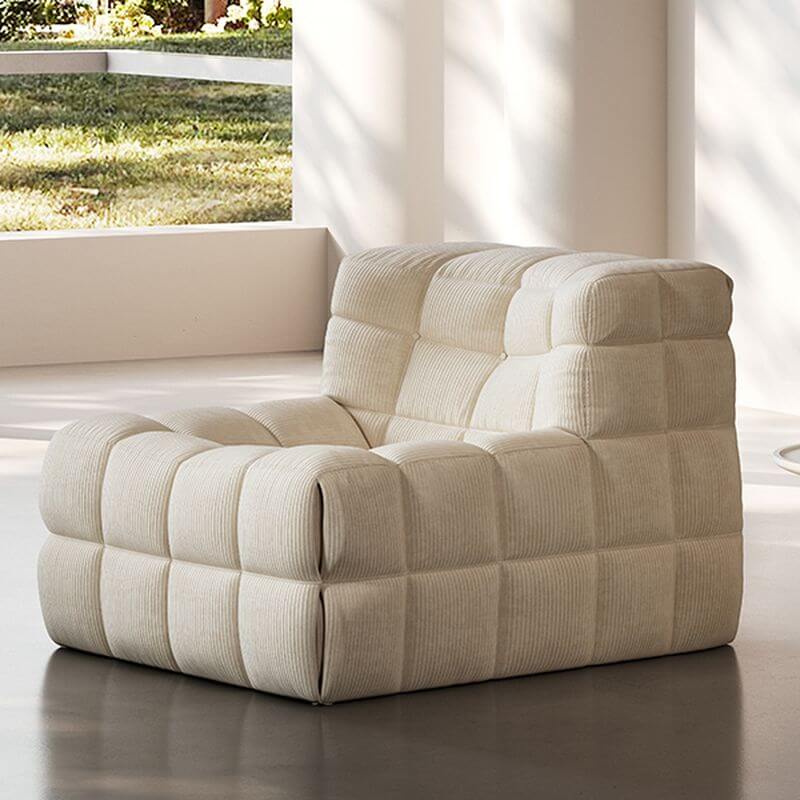 Minimalist side chair with tufted back Main image