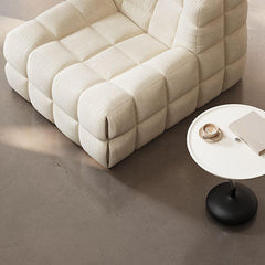 Close-up of tufted back on side chair