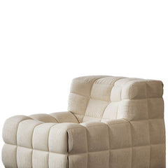 Upholstered side chair with decorative stitching