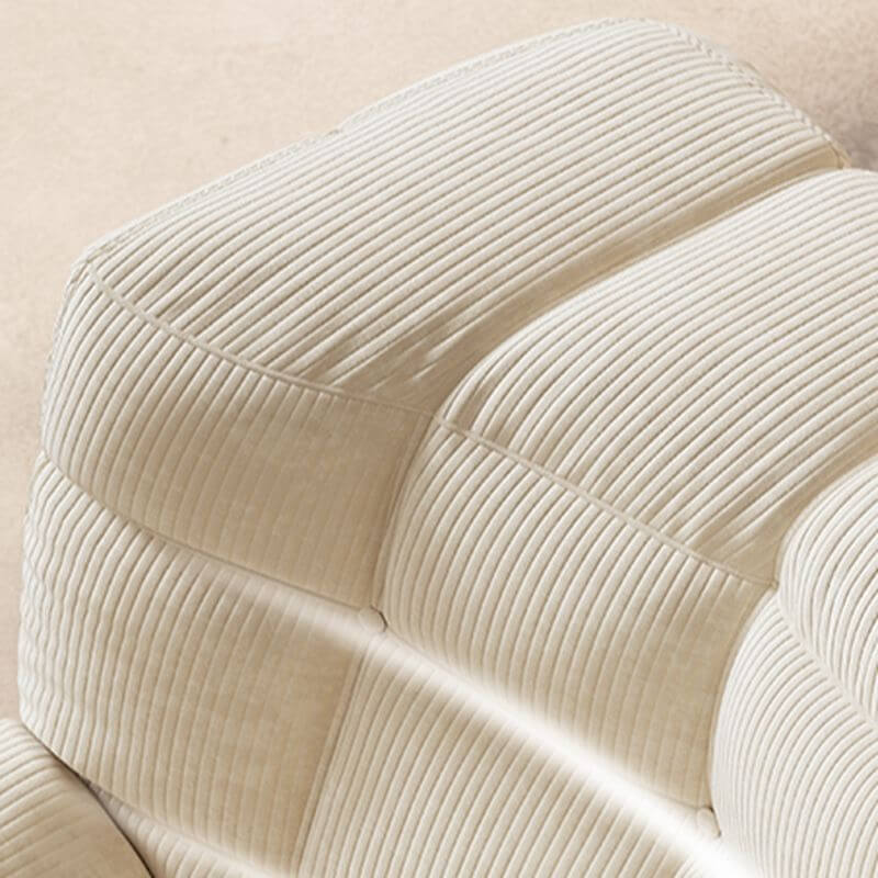 Minimalist Solid Color Decorative-stitched Side Chair with Tufted Back & Ivory/Rose/Lemon Color Upholstery Secondary image