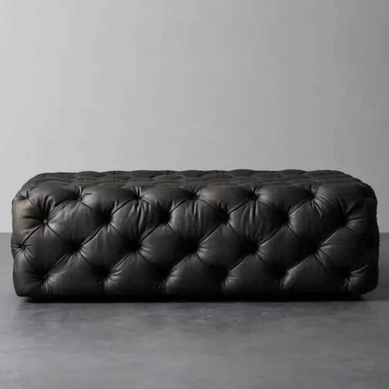 Minimalist solid color tufted sitting bench in black Hauptbild