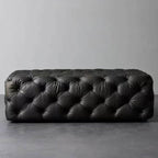 Minimalist solid color tufted sitting bench in black