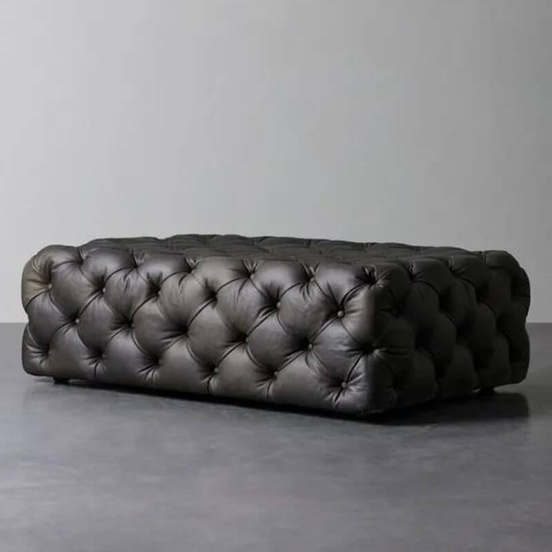 Comfortable leatherette upholstered living room bench